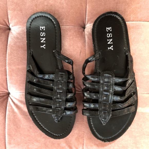 ESNY vintage Women's flat Thong gladiator slide Sandals size6 * rare find* EUC - Picture 2 of 11